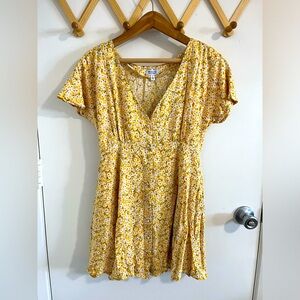 Yellow Floral Mini Dress
